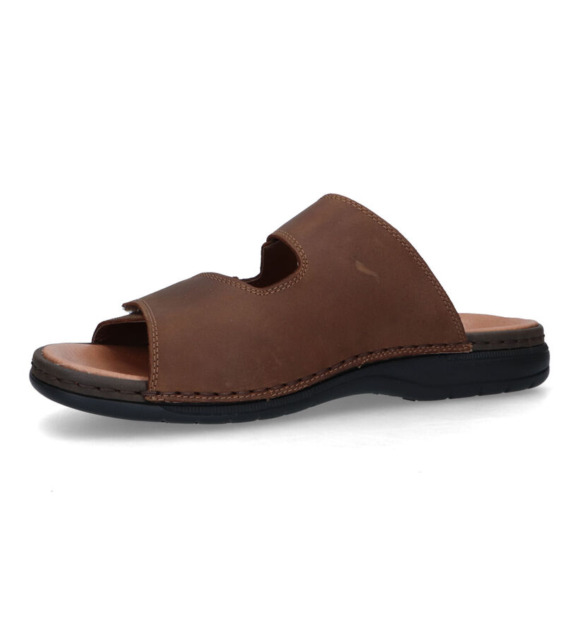 Rieker Nu-pieds casual en Brun foncé pour hommes (323562)