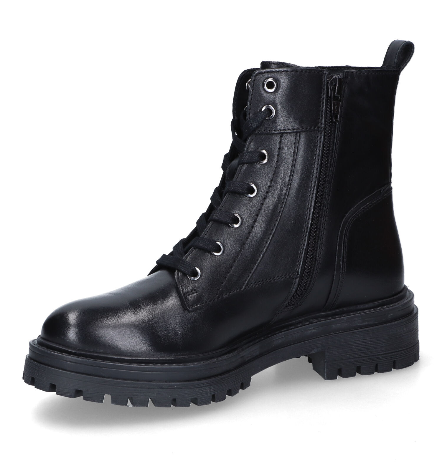 Geox Iridea Zwarte Veterboots | Dames Boots | Online op TORFS.BE