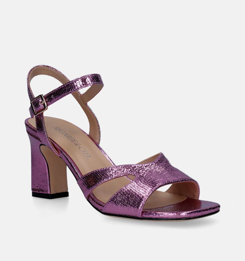 Regarde Le Ciel Monica-02 Sandales avec talon en Rose pour femmes (337308)