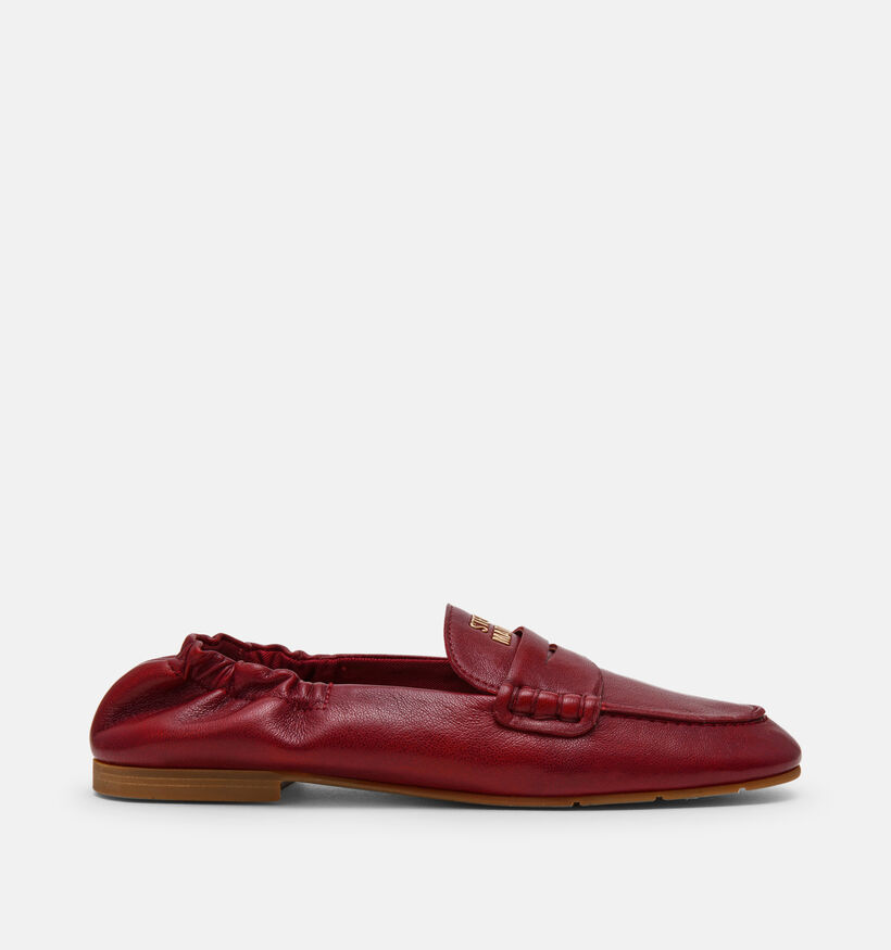 Steve Madden Newbury Chaussures plates en Rouge fonc&eacute; pour femmes (378156)