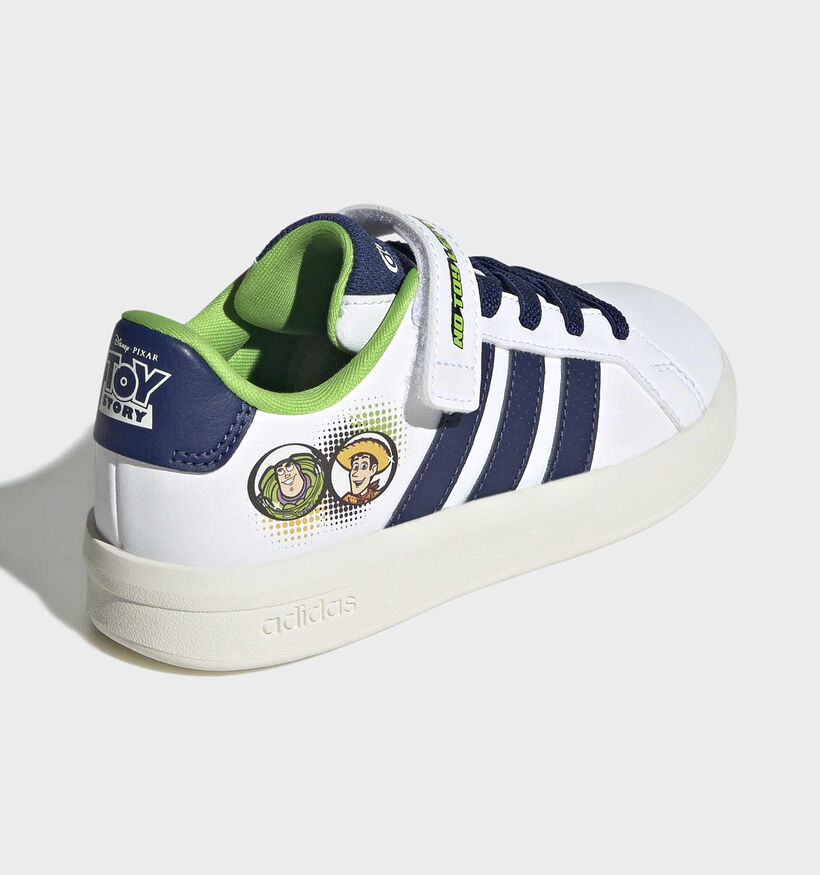 adidas Grand Court x Toy Story Witte/Blauwe Sneakers voor jongens (375471)