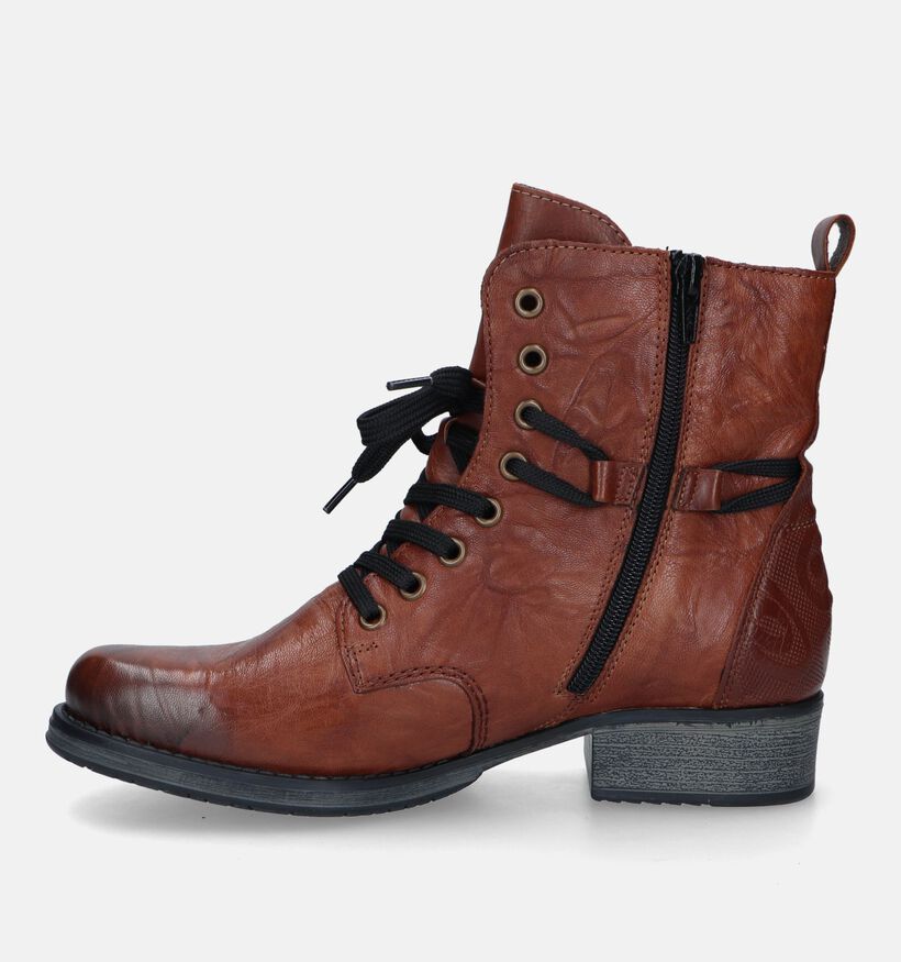 Rieker Cognac Bottines met veters voor dames (331614) - geschikt voor steunzolen