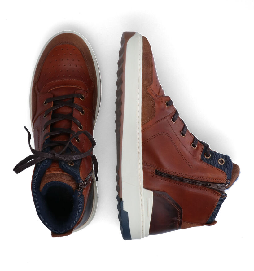 Bullboxer Chaussures hautes en Cognac pour hommes (313095) - pour semelles orthopédiques