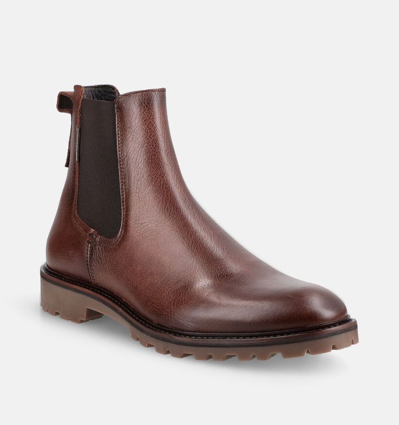 Berkelmans Paletti Bottines Chelsea en Cognac pour hommes (379064) - pour semelles orthop&eacute;diques