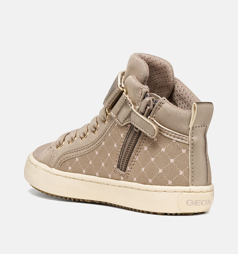Geox Kalispera Baskets montantes en Beige pour filles (377774) - pour semelles orthop&eacute;diques