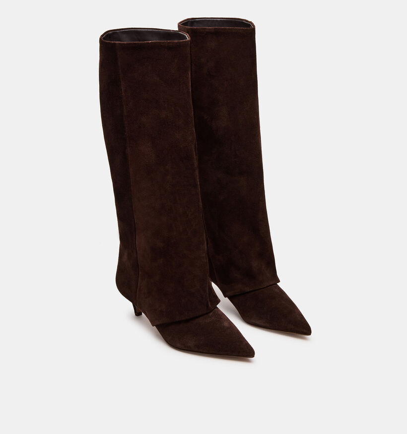 Steve Madden Donkerbruine Lange Laarzen met Lage Hak voor dames (378170) - geschikt voor steunzolen