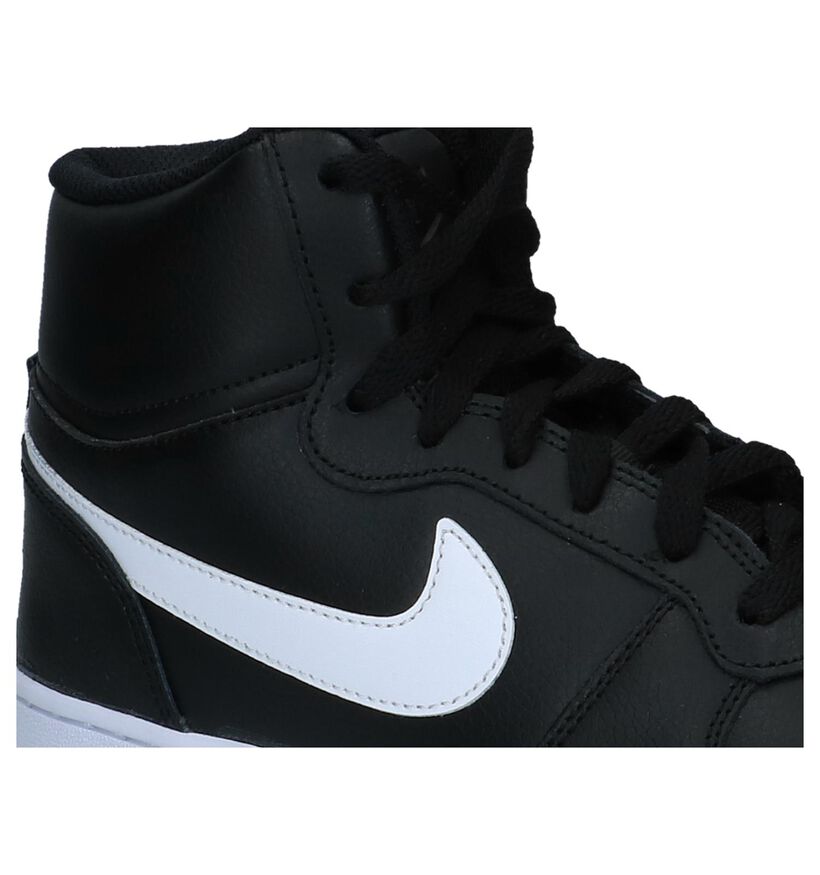 Nike Ebernon Hoge Sneakers Zwart in leer (222199)