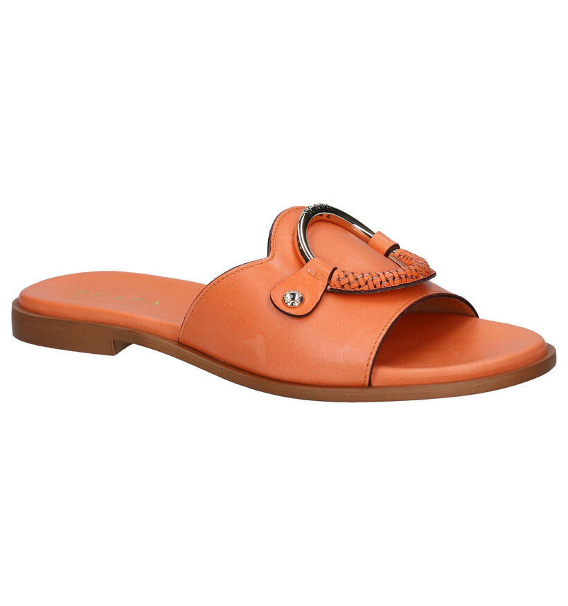 Scapa Nu-pieds plates en Orange en cuir (288865)