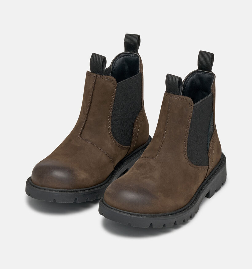 Geox Shaylax Donkerbruine Boots Chelsea voor jongens (376228)