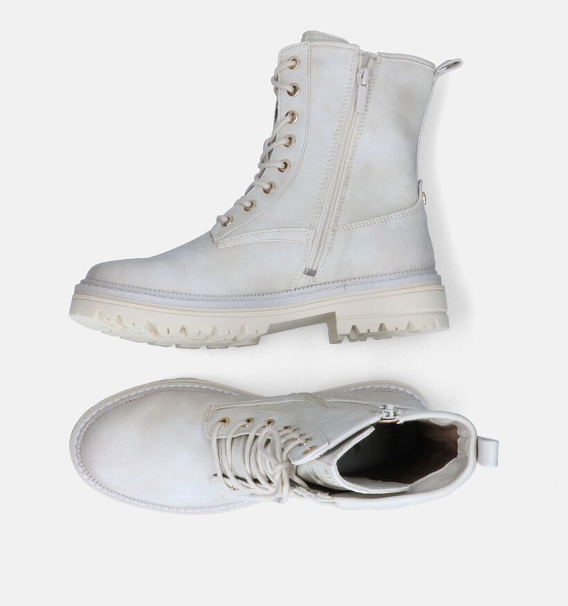 Mustang Boots à lacets en Écru pour femmes (316076)