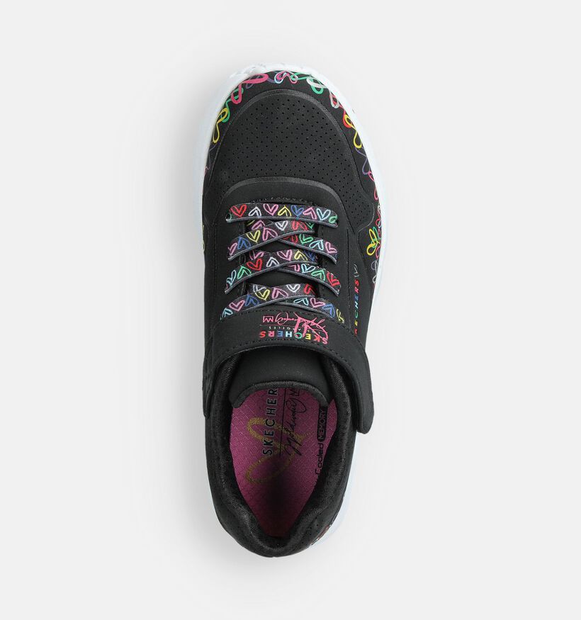 Skechers Uno Lite Baskets basses en Noir Skechers Uno Lite Baskets basses en Noir pour filles (360948) - pour semelles orthopédiques
