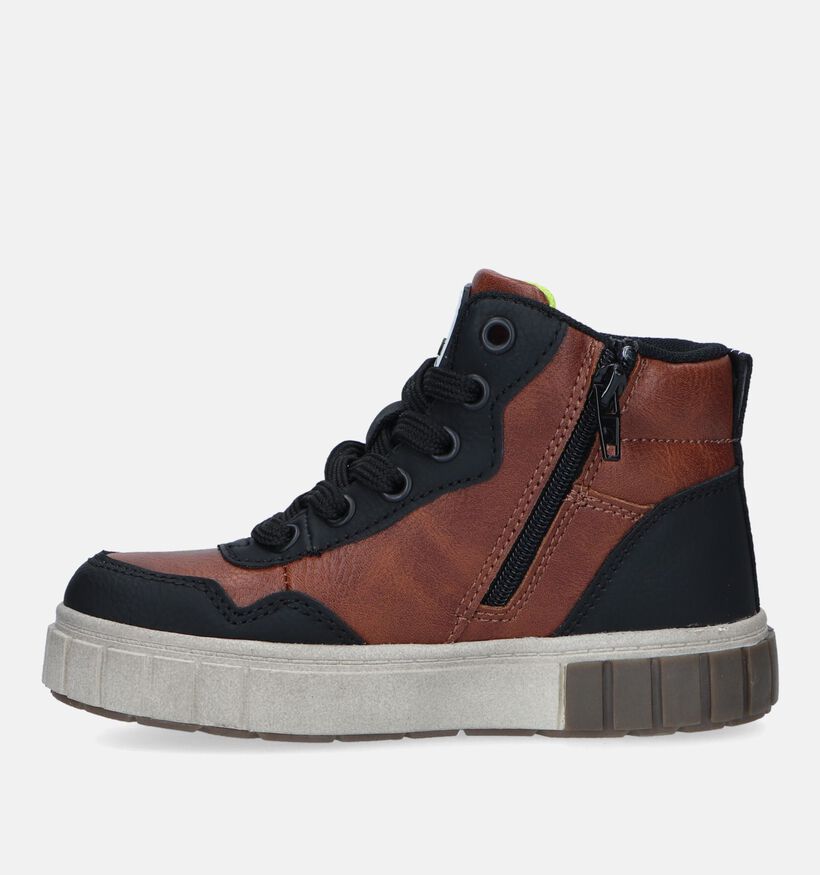 SJ Cognac Bottines voor jongens (329520) - geschikt voor steunzolen
