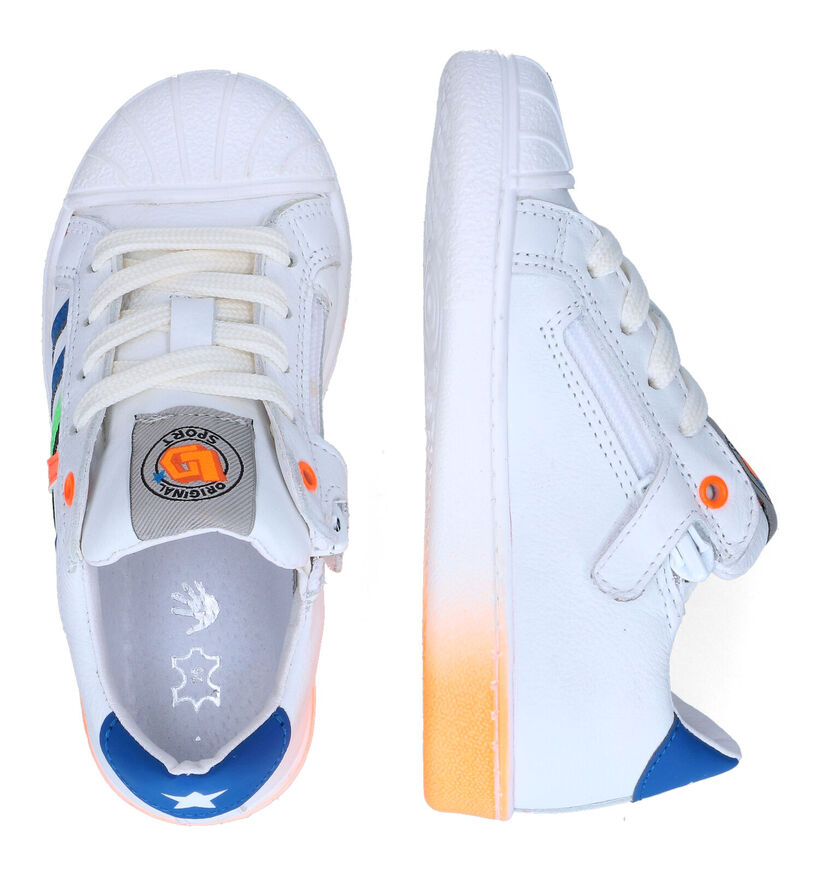 Little David Roef 1B Witte Veterschoenen in leer (308253)