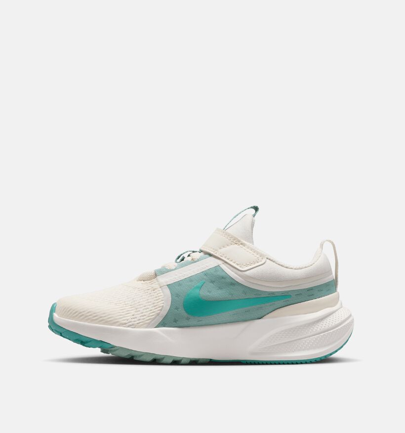 Nike Star Runner 5 Ecru/Groene Sneakers voor jongens (359873) - geschikt voor steunzolen