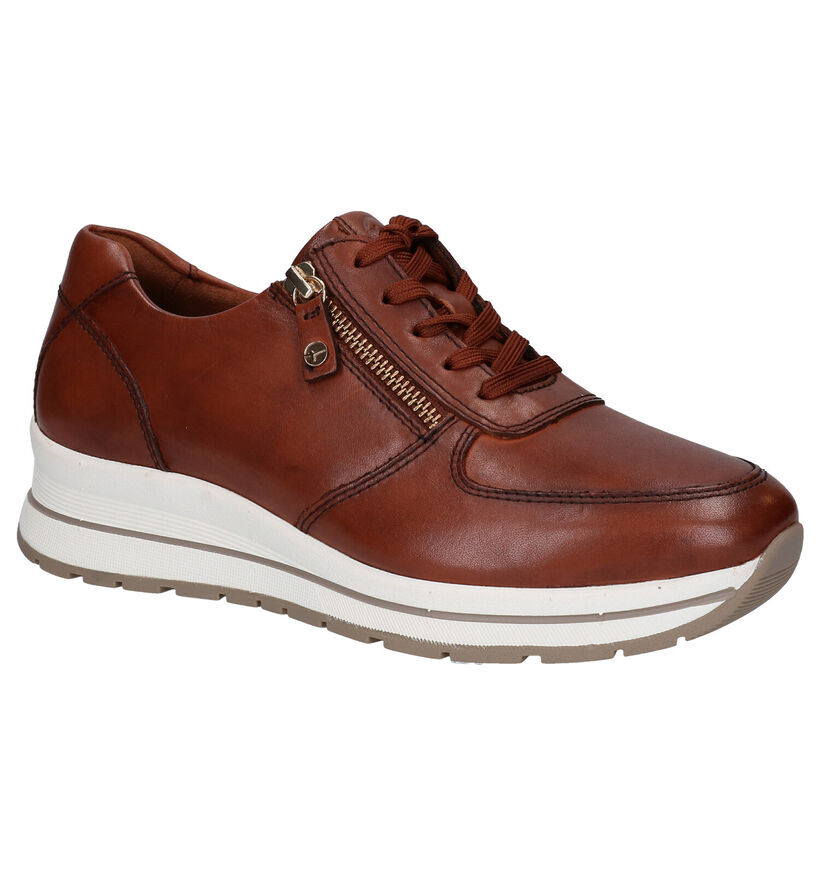 Tamaris Relax Fit Chaussures à lacets en Cognac en cuir (280758)