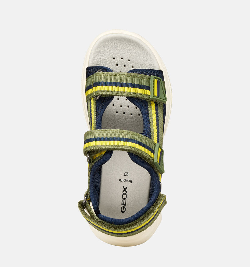 Geox Airadyum Sandales en Bleu/Vert kaki pour gar&ccedil;ons (368865)