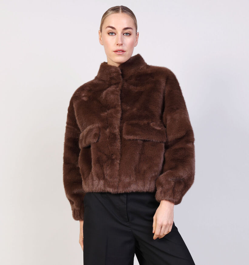Adoré Milana Manteau court en Marron pour femmes (369250)
