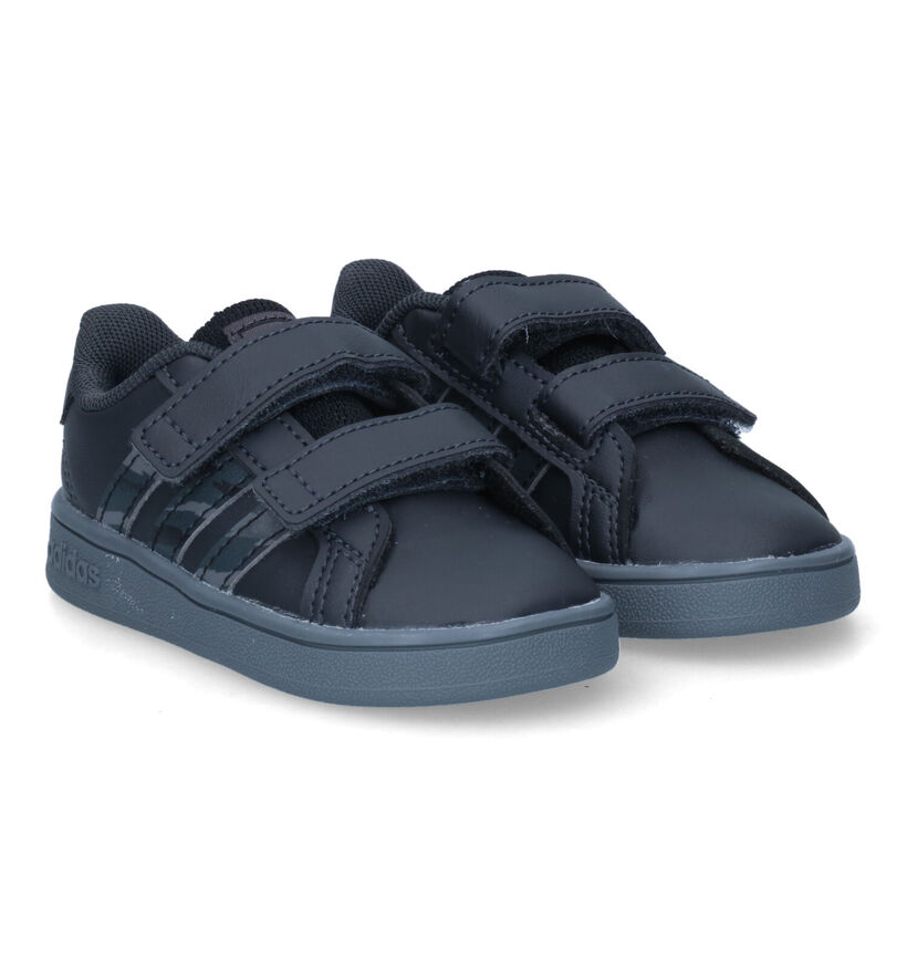 adidas Grand Court Baskets en Noir pour garçons (301169) - pour semelles orthopédiques