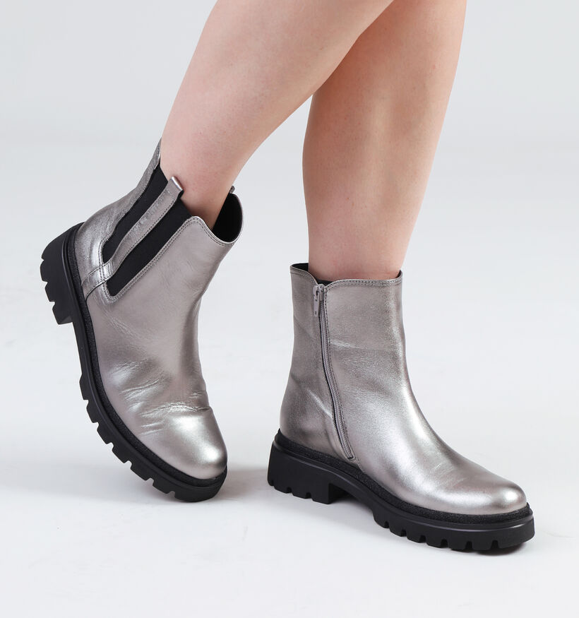 Gabor OptiFit Zilveren Chelsea boots voor dames (347075) - geschikt voor steunzolen