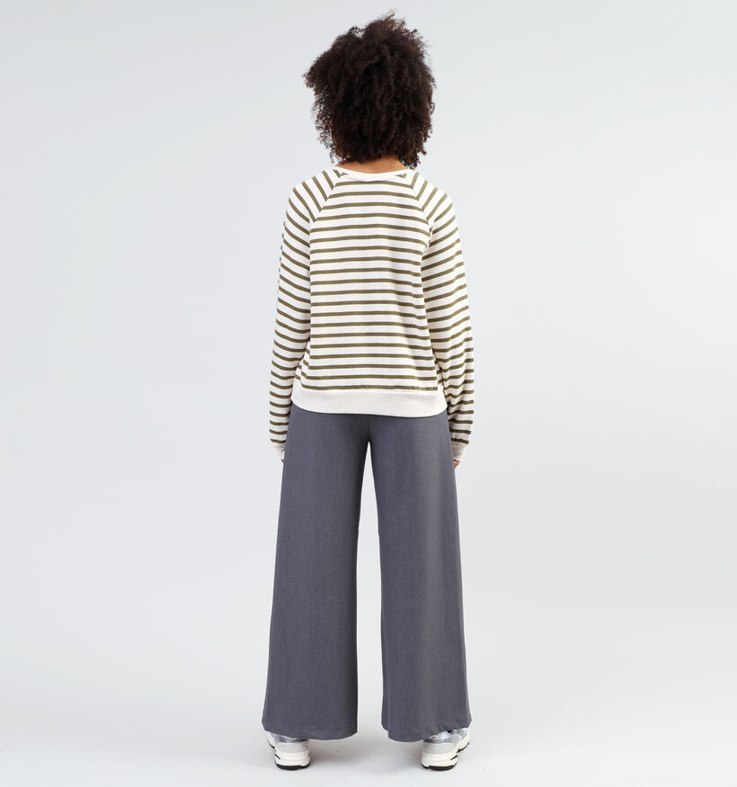 Pieces Greta Witte Gestreepte sweater voor dames (344976)
