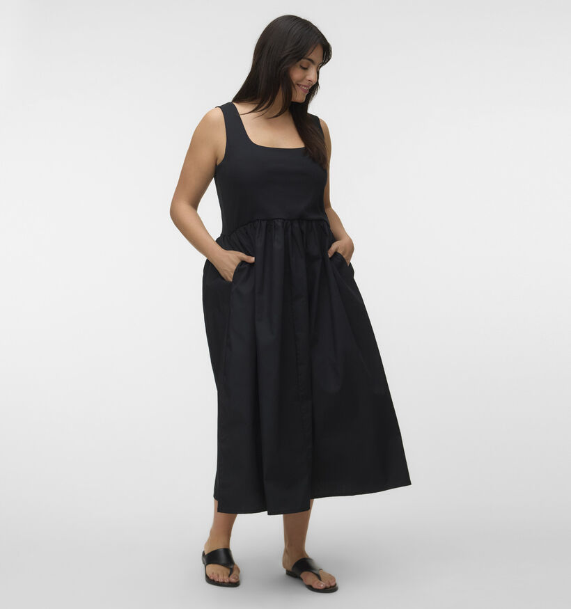 Vero Moda Curve Ane Zwarte Midi-Jurk voor dames (375031)