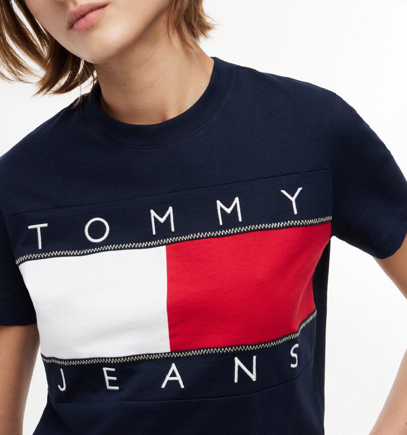 Tommy Hilfiger Reg Flag T-shirt en Bleu fonc&eacute; pour femmes (375854)