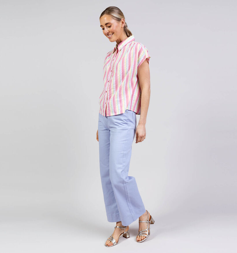 Pieces Batithana Gestreept Hemd Roze/Geel voor dames (369202)