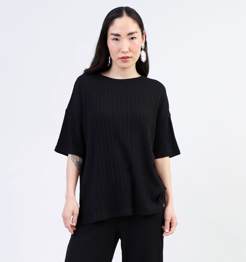 Pieces Lena T-shirt oversized en Noir pour femmes (342017)