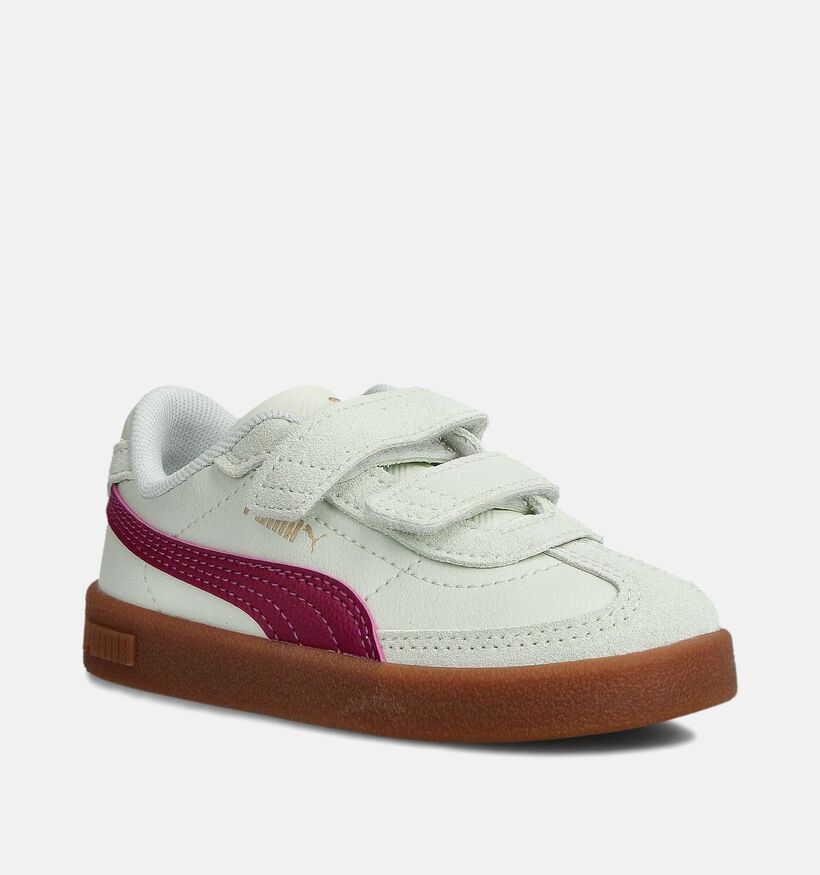 Puma Club II Era Lichtgroene/Bordeaux Sneakers voor meisjes (359283) - geschikt voor steunzolen
