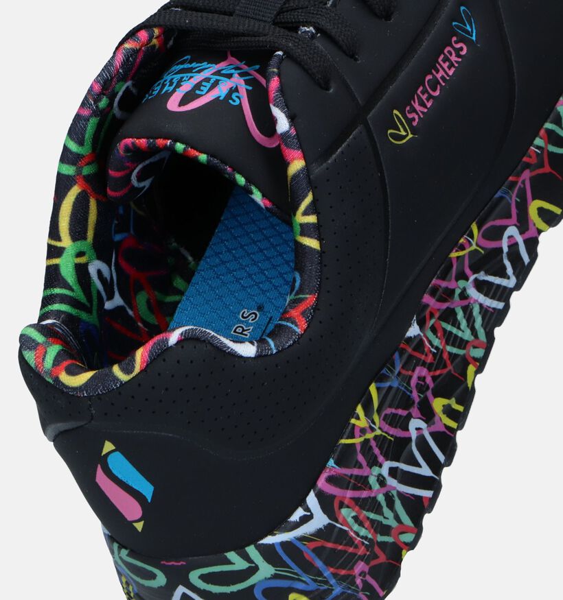 Skechers Uno Lite Lovely Luv Zwarte Sneakers voor meisjes (345247)