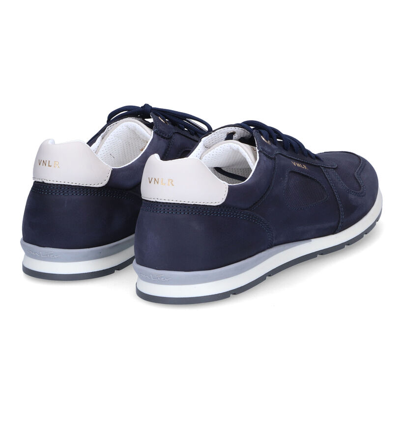 Van Lier Chaussures à lacets en Bleu foncé en nubuck (307840)