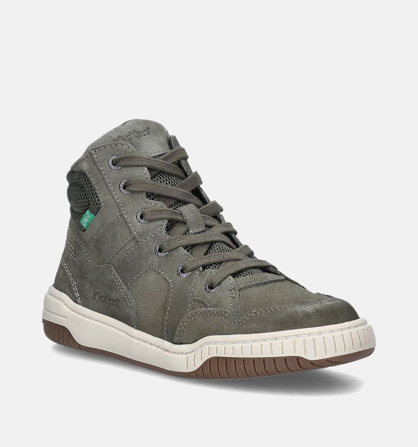 Kickers Kick90 Bottines en Vert kaki pour garçons (345512) - pour semelles orthopédiques