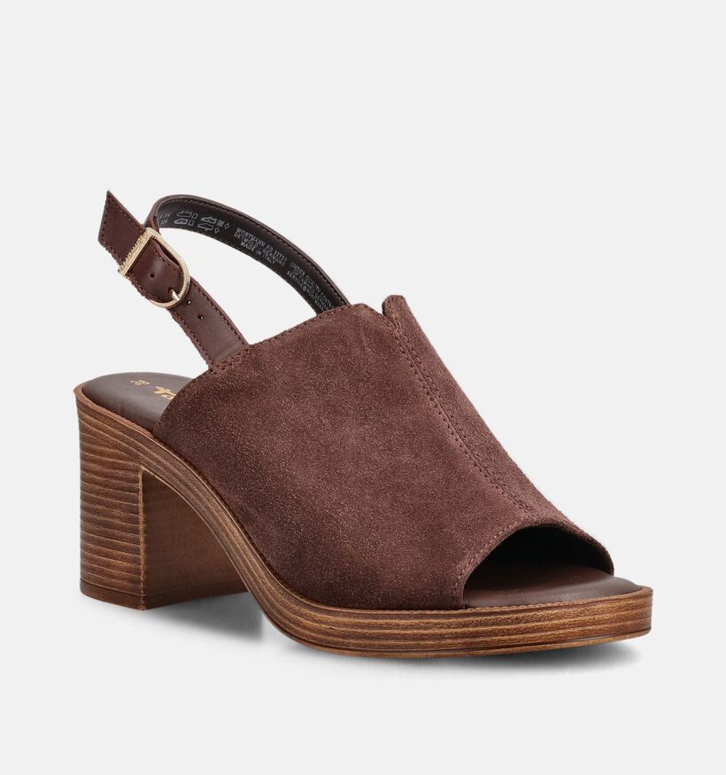 Tamaris Sandales &agrave; talons en Brun fonc&eacute; pour femmes (371708)