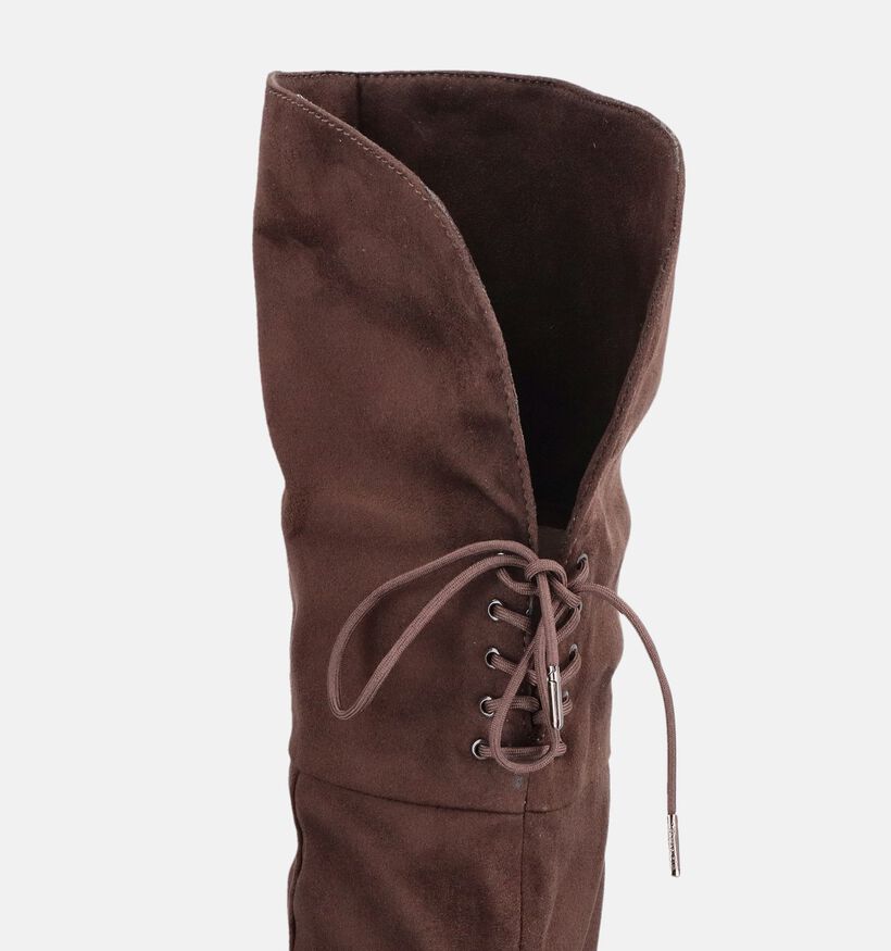 Tamaris Donkerbruine Overknee Laarzen met Hoge Hak voor dames (378982)
