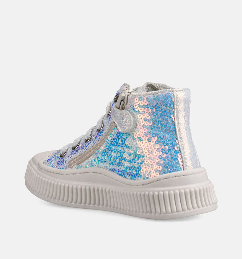 Beberlis Witte Hoge Sneakers Sequins voor meisjes (372115) - geschikt voor steunzolen