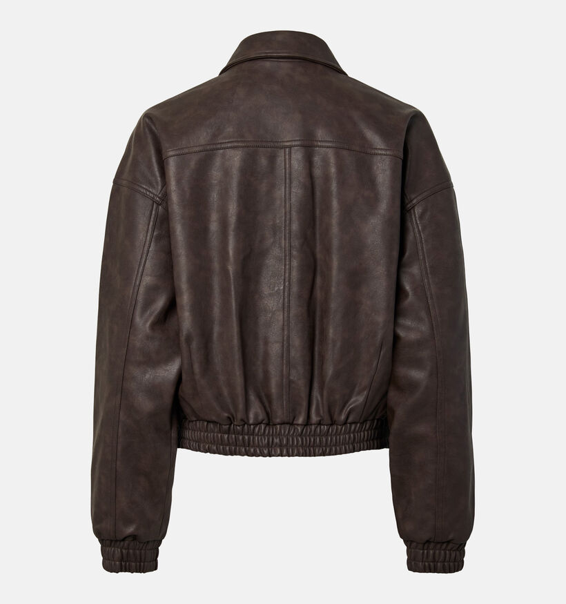 Pieces Ariana Bomber Jacket Donkerbruine Jas voor dames (379334)