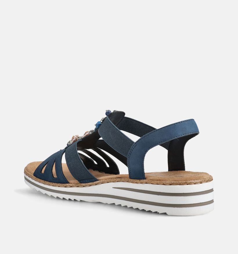 Rieker Blauwe Sandalen met sleehak voor dames (370380)