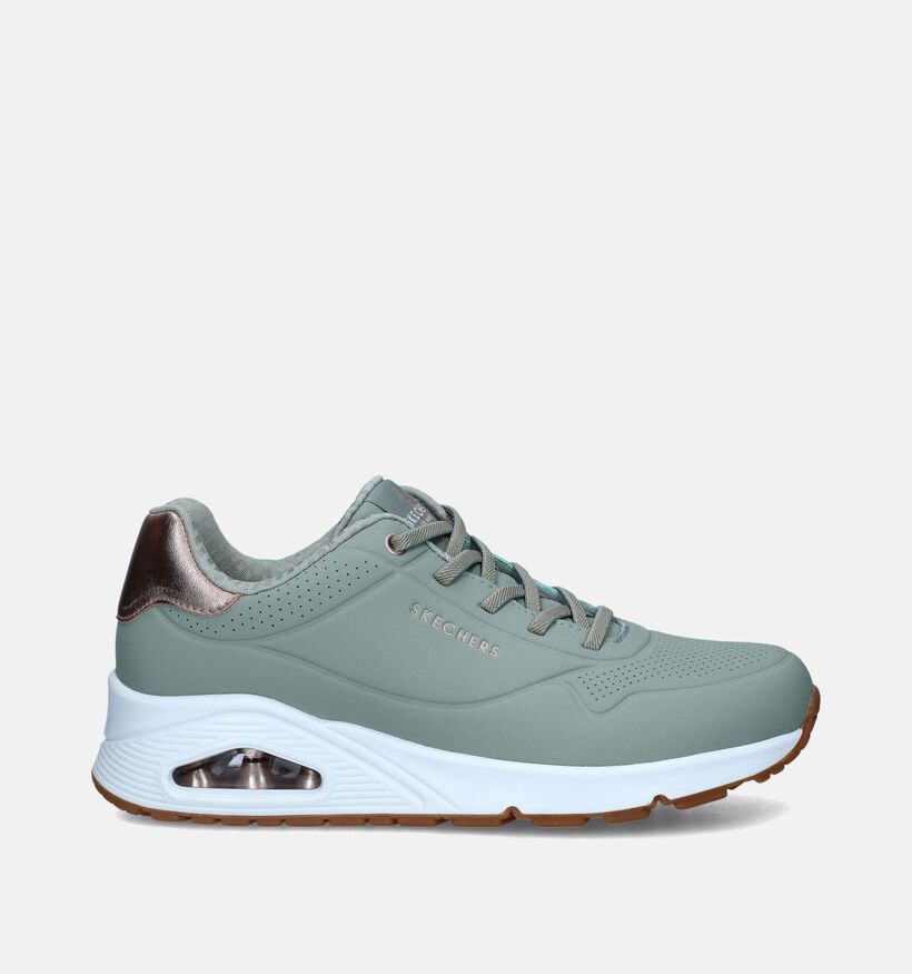 Skechers Uno Shimmer Away Groene Sneakers voor dames (350355)