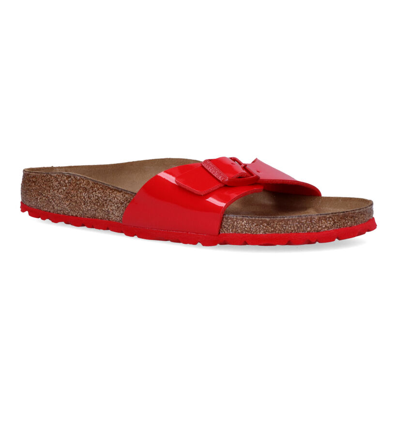 Birkenstock Madrid Nu-pieds en Rouge en simili cuir (322644)