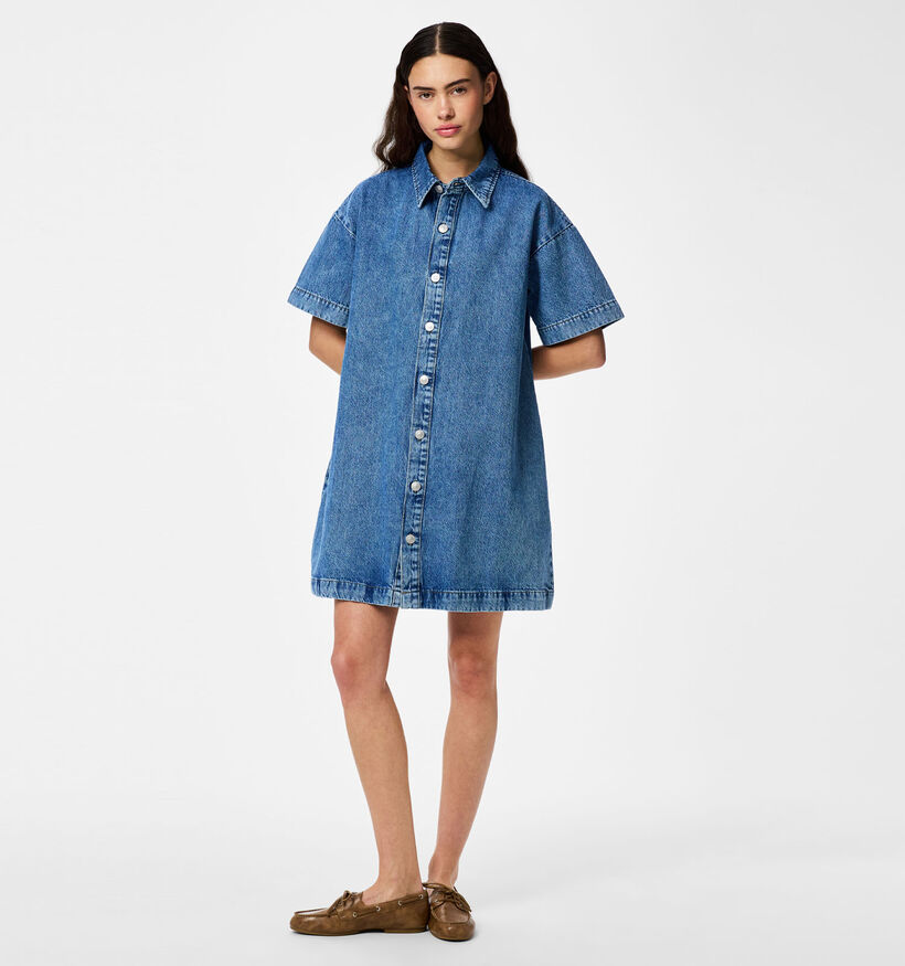 Pieces Sky A-Shape Denim Blauwe Jeansjurk voor dames (367050)