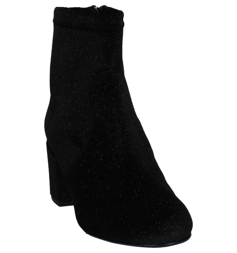 Hampton Bays Bottines à talons en Noir en textile (223921)