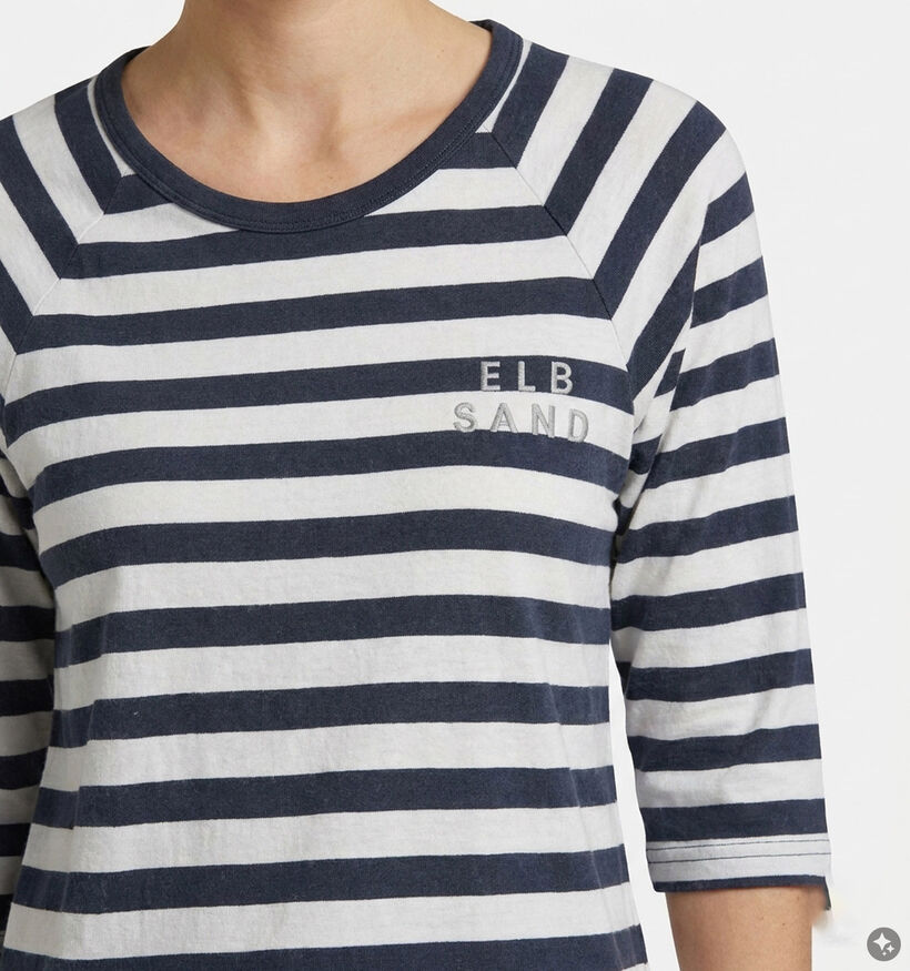 Elbsand Celin Blauwe T-shirt met Lange Mouwen voor dames (381270)