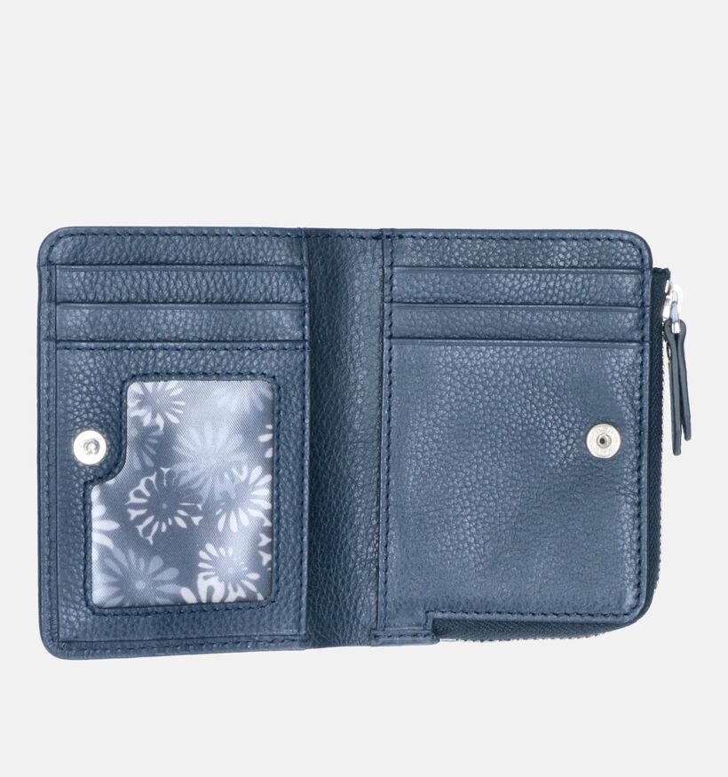 Euro-Leather Blauwe ritsportemonnee voor dames (353529)