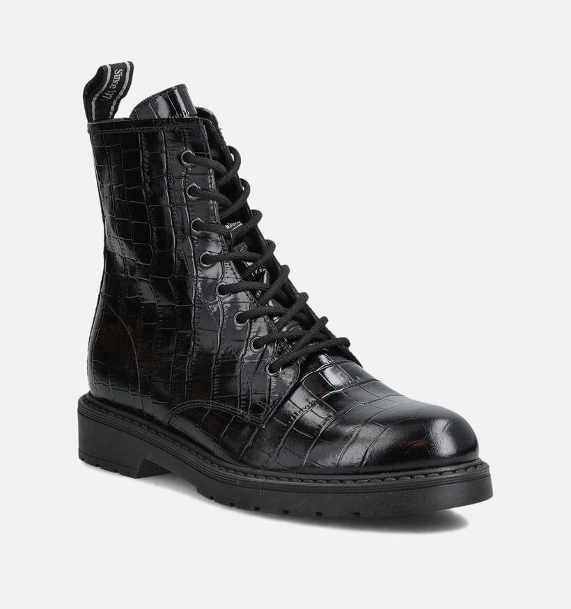 NeroGiardini Croco Zwarte Boots voor dames (363909) - geschikt voor steunzolen