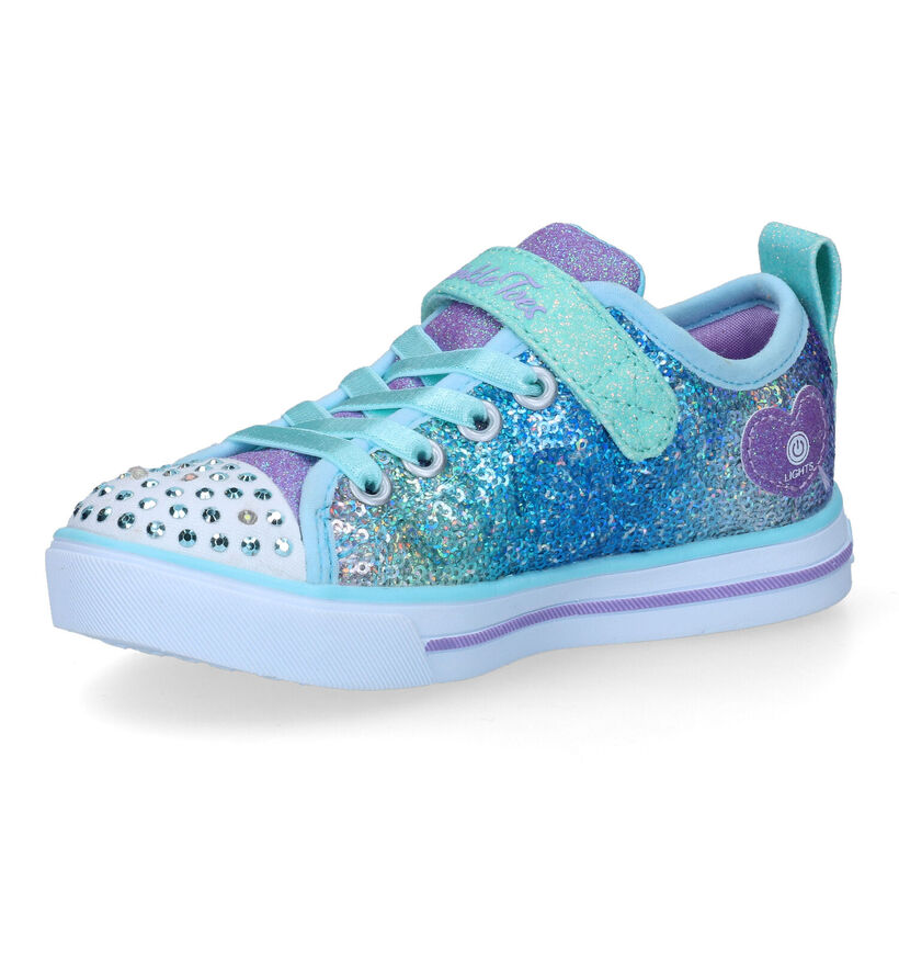 Skechers Sparkle Lite Baskets en Bleu pour filles (302739) - pour semelles orthopédiques