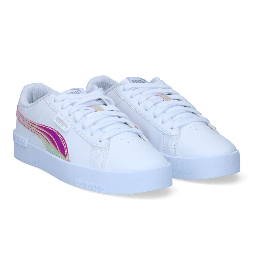 Puma Jada Holo Witte Sneakers voor meisjes (301334) - geschikt voor steunzolen