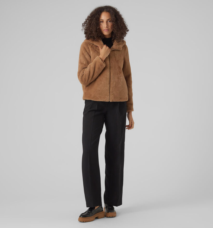 Vero Moda Sonjahoodie Rode Faux fur jas voor dames (329014)