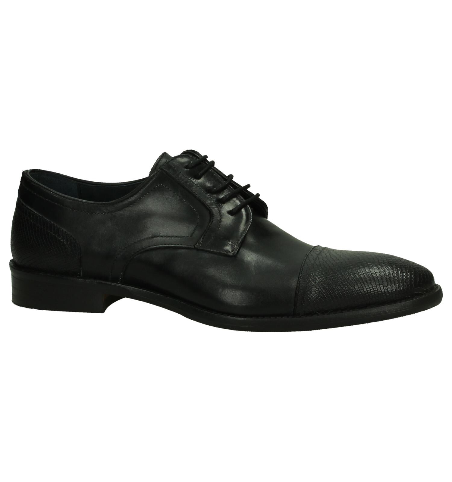 Zwarte Via Borgo Schoenen met Slangenprint Heren Geklede schoenen Online op TORFS.BE