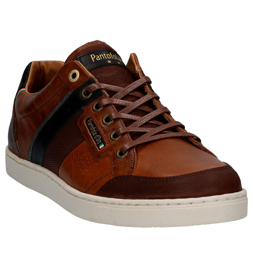 Pantofola d'Oro Palme Low Chaussures à lacets en Cognac en cuir (286407)