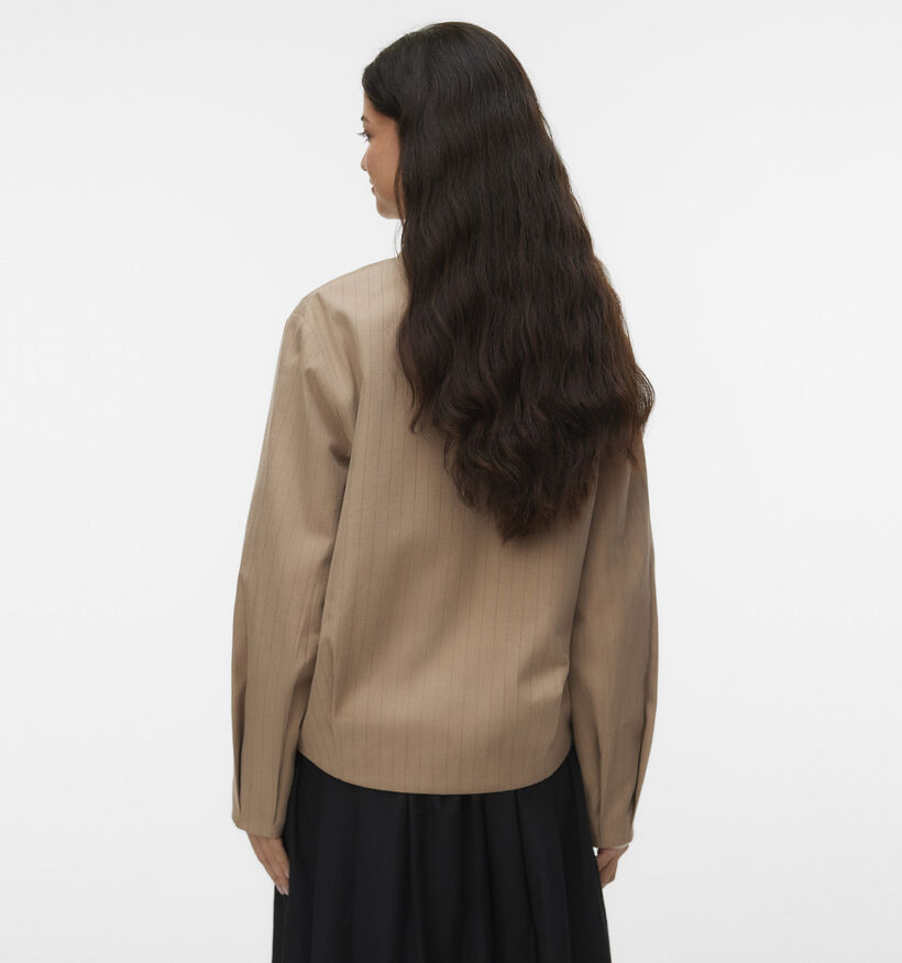 Vero Moda Norasia Manteau court en Beige fonc&eacute; pour femmes (385871)